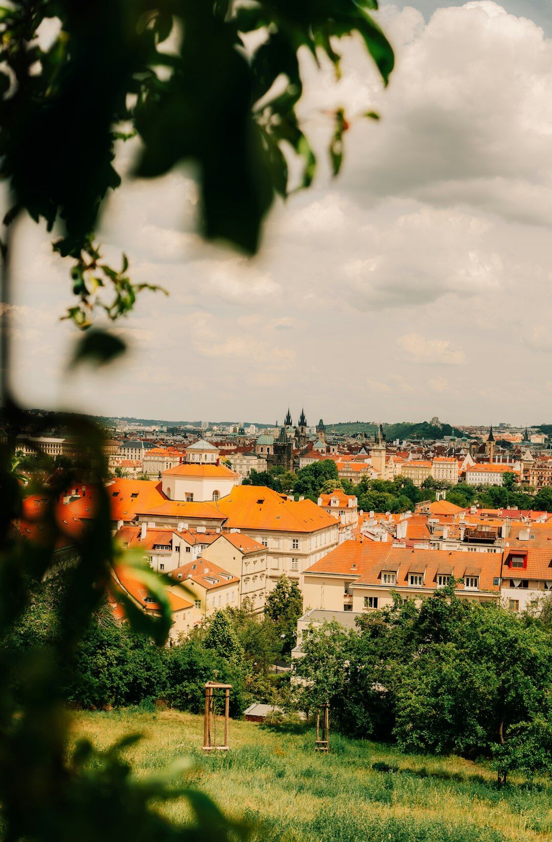Traditional Czech countryside cottage chalupa with a flower garden